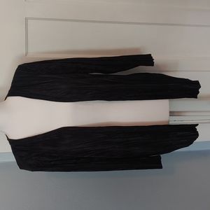 Christopher & Banks black crinkle fabric 3/4 sleeve lightweight cardigan